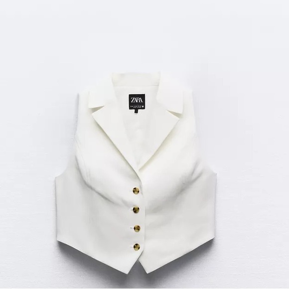 Zara white linen waistcoat with open back! - Picture 1 of 4